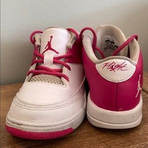 Girls Jordans Jordan Flight Pink and White Sz 10C